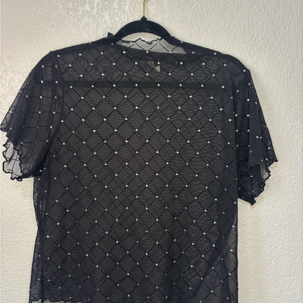 Elegant Black Sheer Women's Top